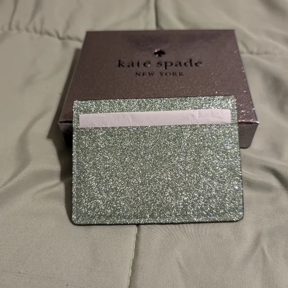 Kate Spade Silver Glitter Card Case - Picture 6 of 7
